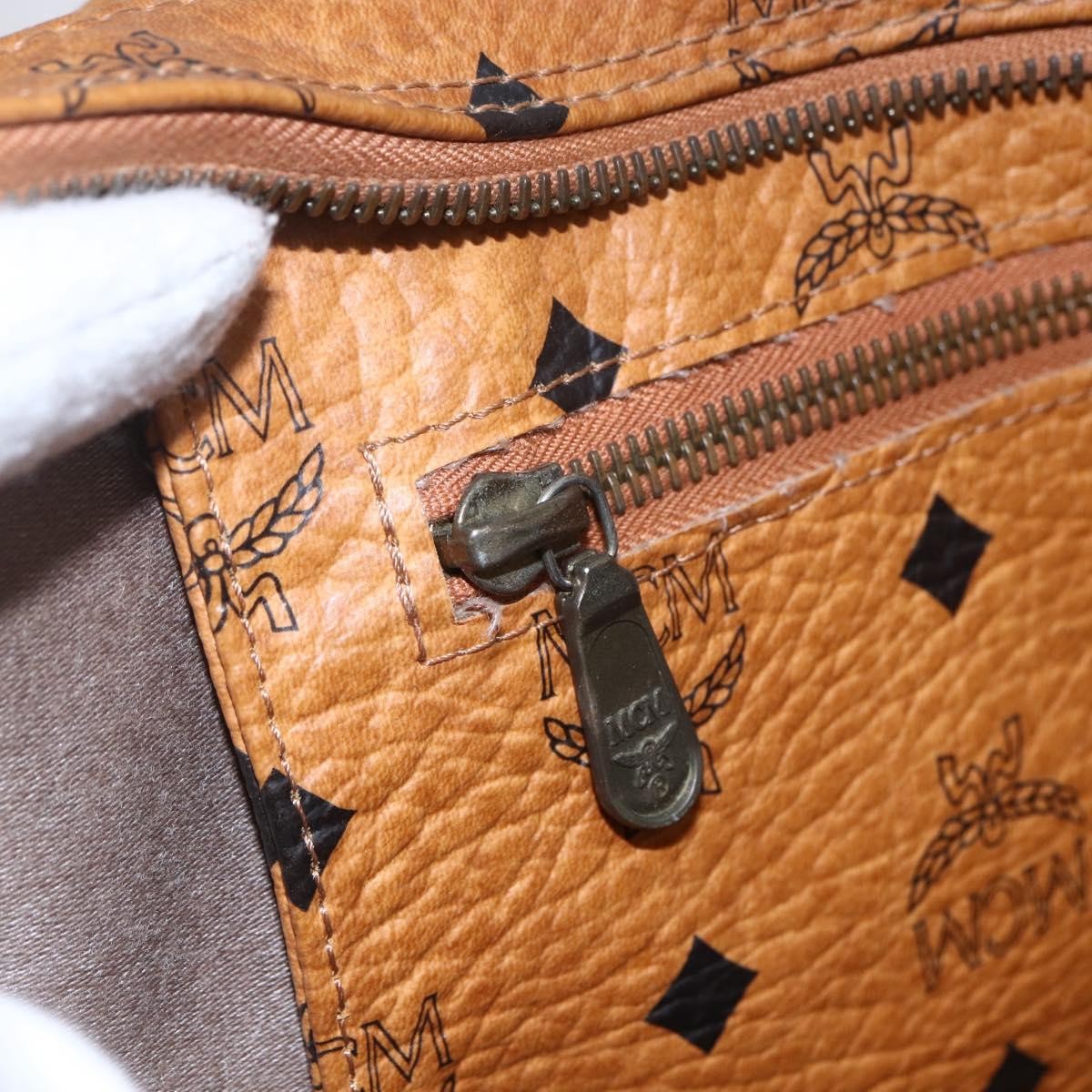 MCM Vintage Visetos Canvas Brown Canvas Tote Bag Bag (Pre-Owned)