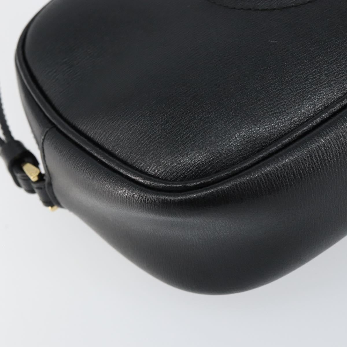 Salvatore Ferragamo City Camera Leather Black Leather Shoulder Bag Bag (Pre-Owned)