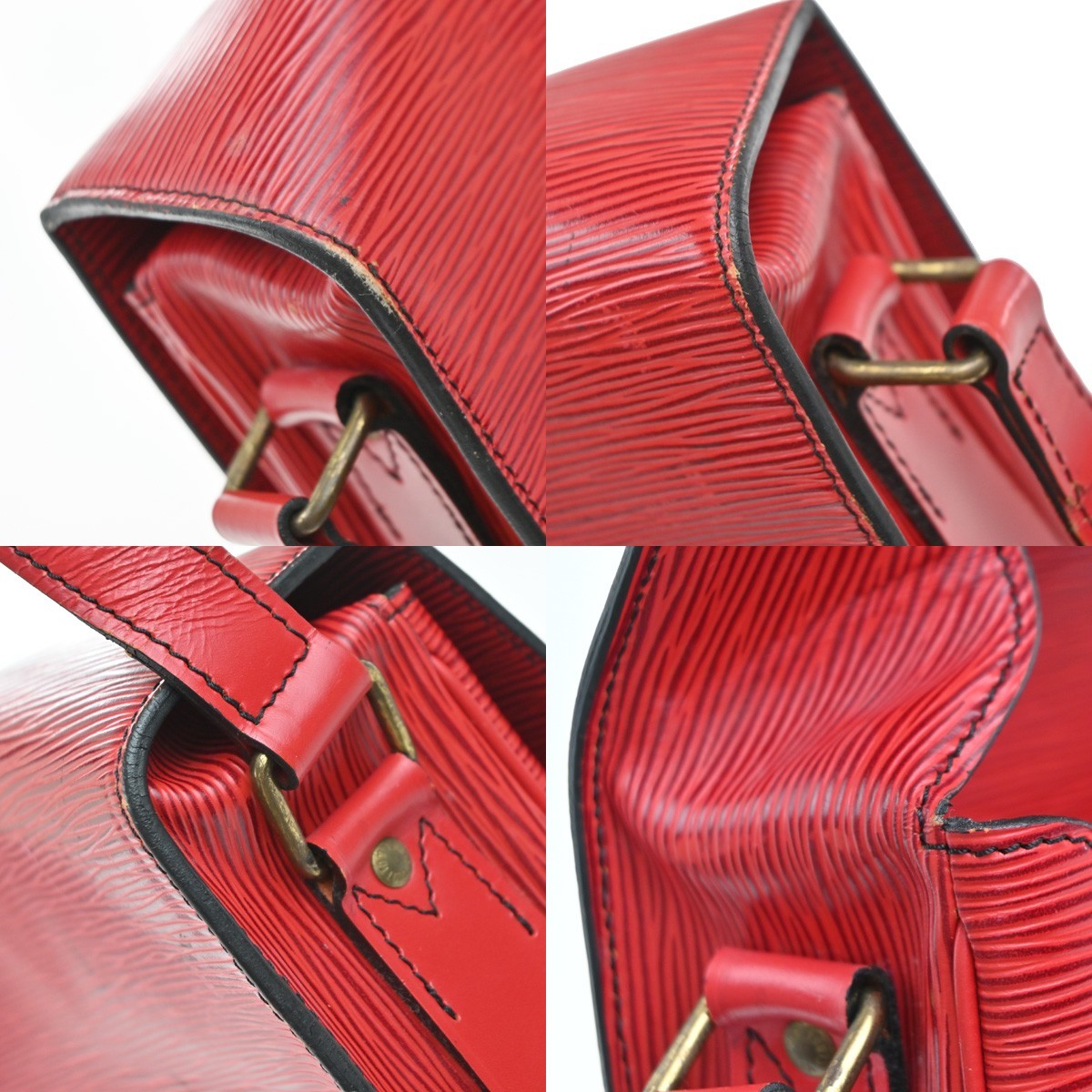 Louis Vuitton Cartouchiere Epi Leather Red Leather Shoulder Bag Bag (Pre-Owned)