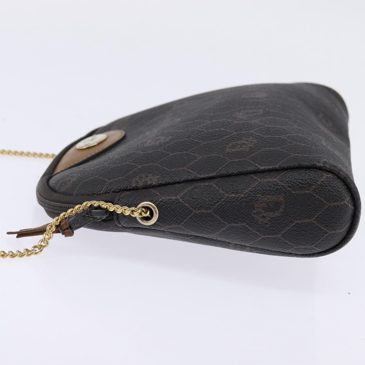 Christian Dior Vintage Honeycomb Zip Coated Canvas Black Canvas Shoulder Bag Bag (Pre-Owned)