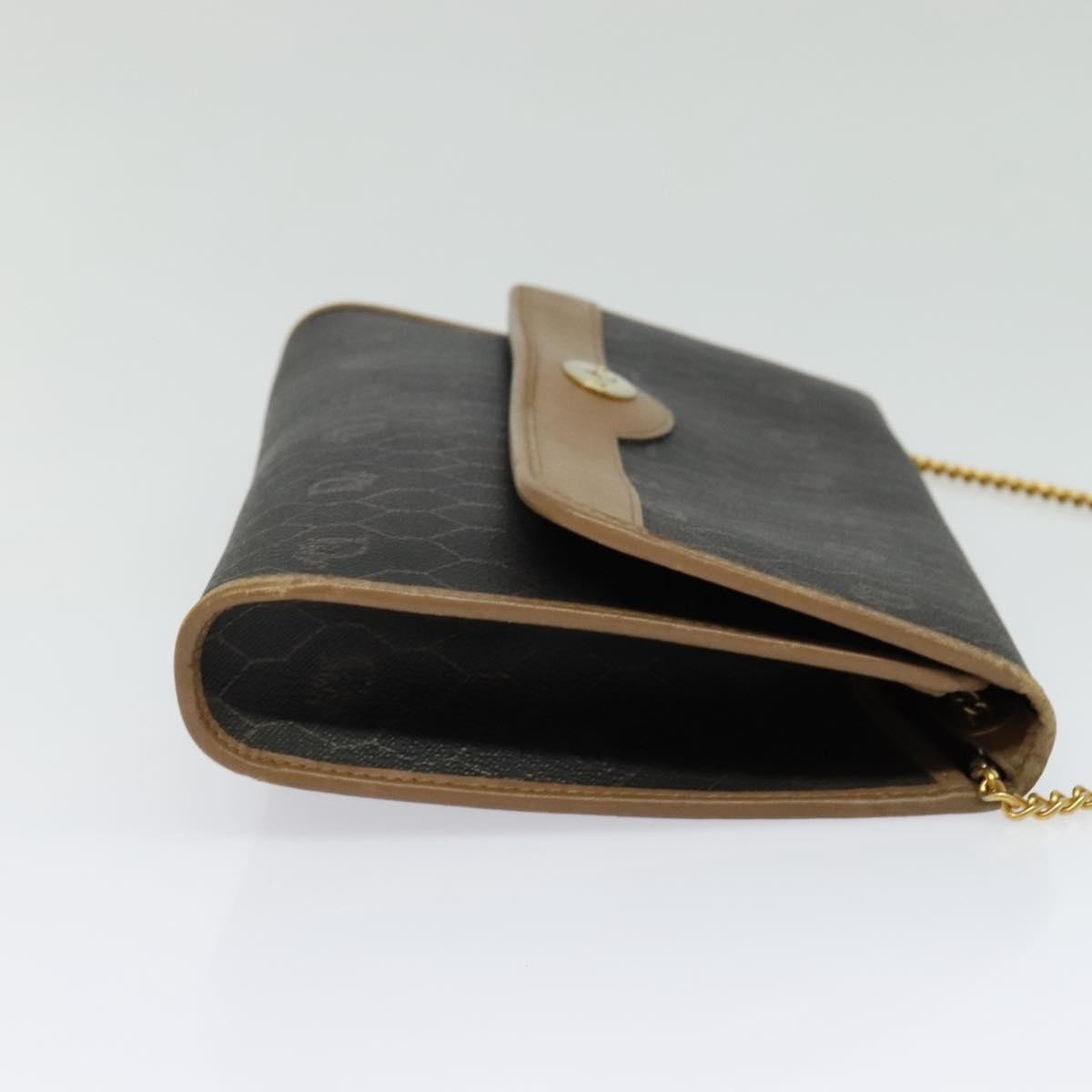 Christian Dior Vintage Honeycomb Zip Coated Canvas Black Canvas Shoulder Bag Bag (Pre-Owned)