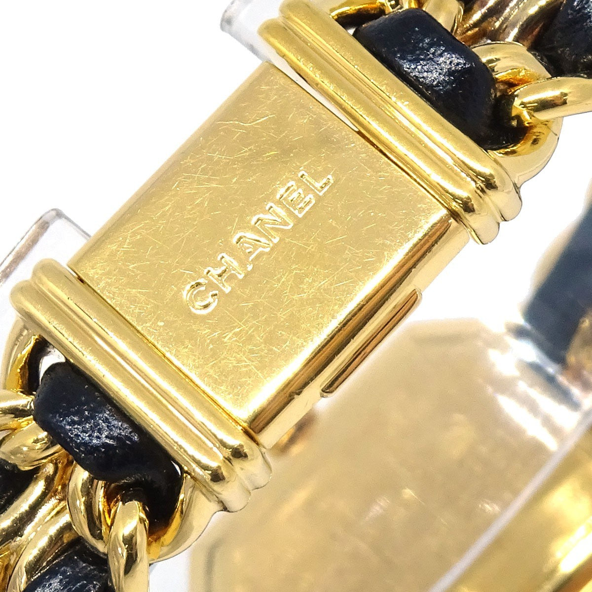 Chanel Premiere Rock Quartz Plated Metal And Leather Watch (Pre-Owned)