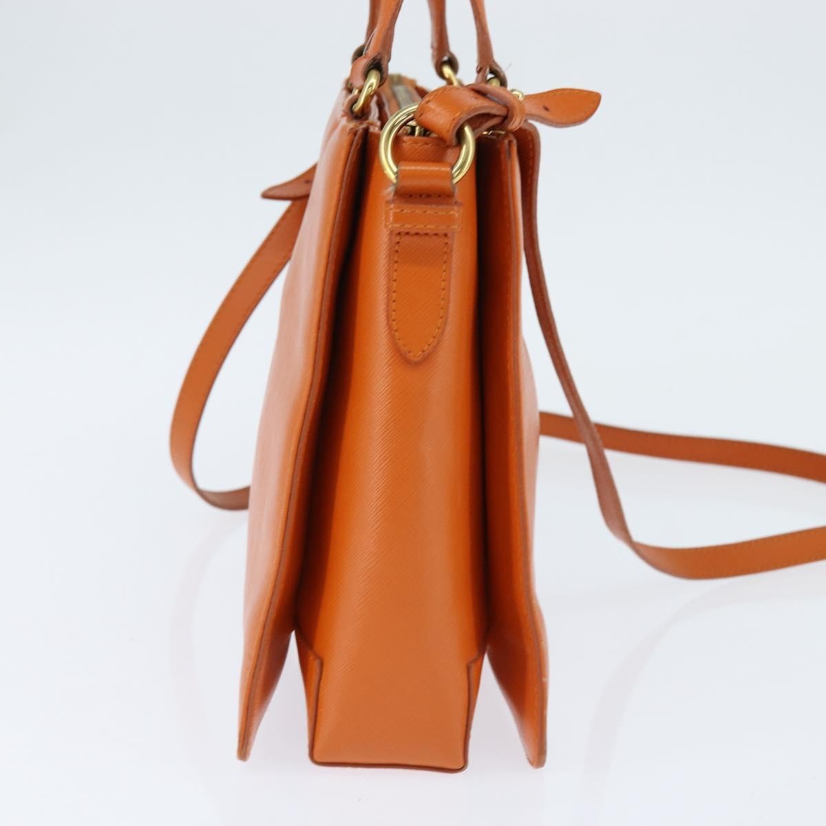 Salvatore Ferragamo Vala Tote Leather Orange Leather Tote Bag Bag (Pre-Owned)