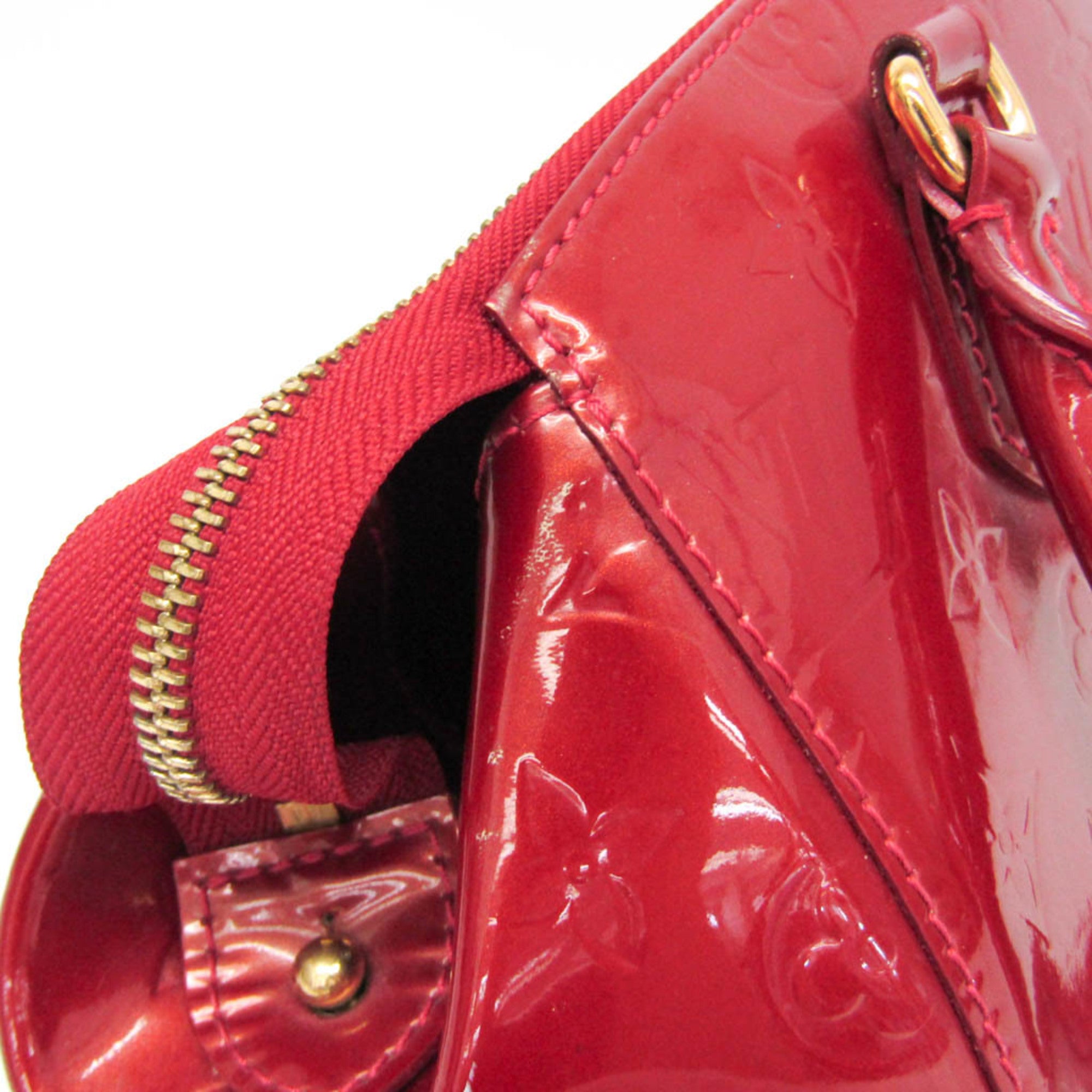 Louis Vuitton Sherwood Monogram Vernis Red Patent_Leather Handbag (Pre-Owned)