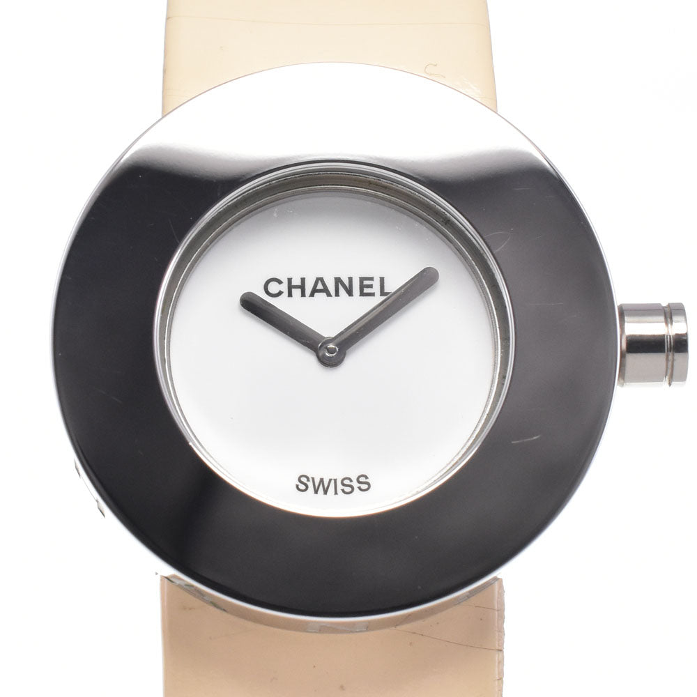 Chanel La Ronde Quartz Stainless Steel And Patent Watch (Pre-Owned)