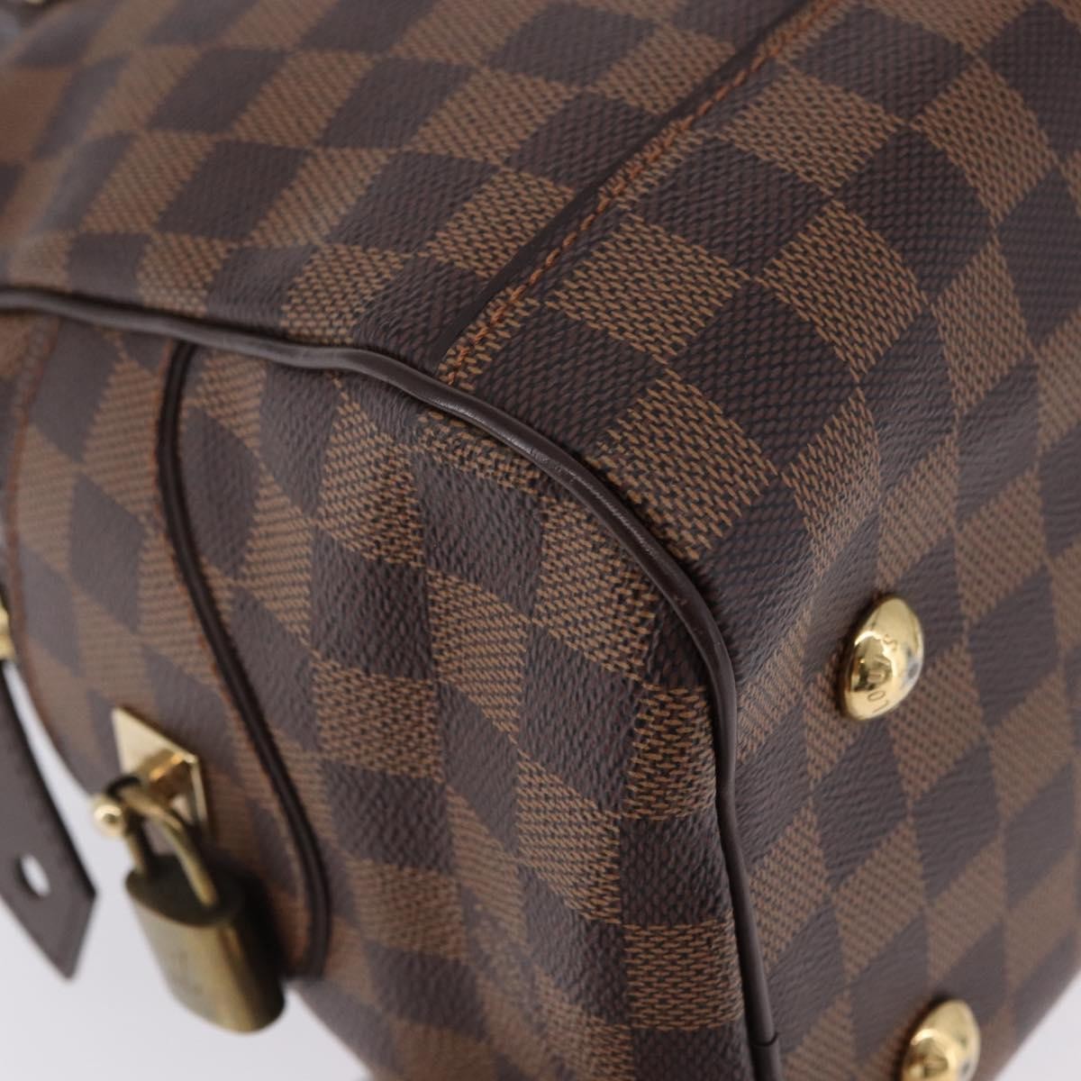 Louis Vuitton Duomo Boston Damier Ebene Brown Canvas Handbag (Pre-Owned)