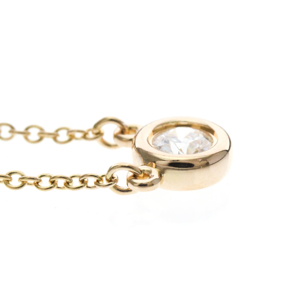 Tiffany & Co. Elsa Peretti Diamonds By The Yard Pendant 18K Rose Gold With Pear-Shaped Diamond Gold Pink_Gold Necklace Jewelry (Pre-Owned)
