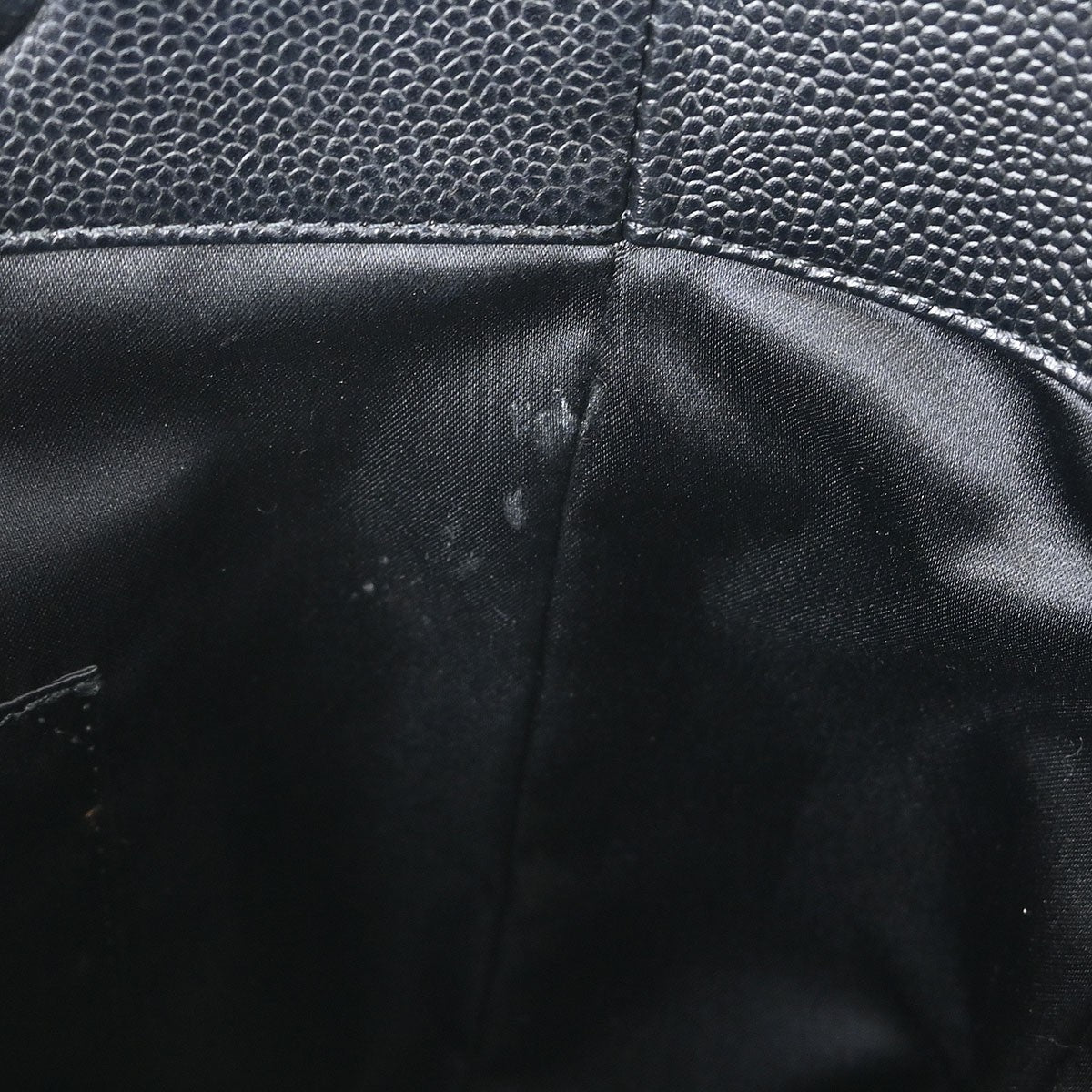 Chanel Petite Shopping Tote Quilted Caviar Black Leather Tote Bag Bag (Pre-Owned)