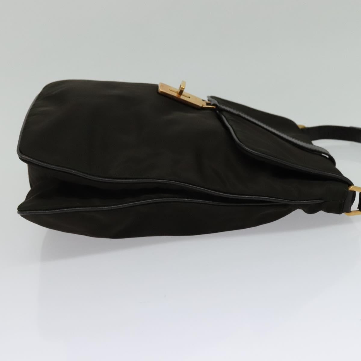 Prada Vintage Flap Messenger Tessuto Khaki Nylon Shoulder Bag Bag (Pre-Owned)