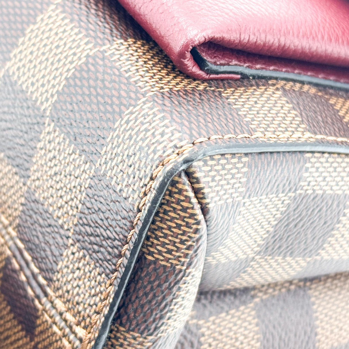 Louis Vuitton Vavin Damier With Leather Brown Canvas Tote Bag Bag (Pre-Owned)
