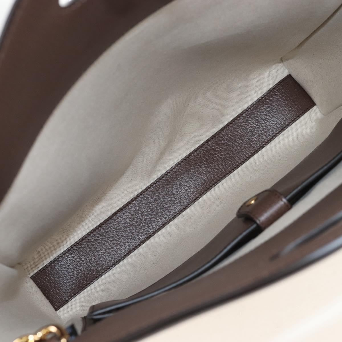 Gucci Cut Out Handle Printed Gg Coated Canvas Brown Canvas Tote Bag Bag (Pre-Owned)