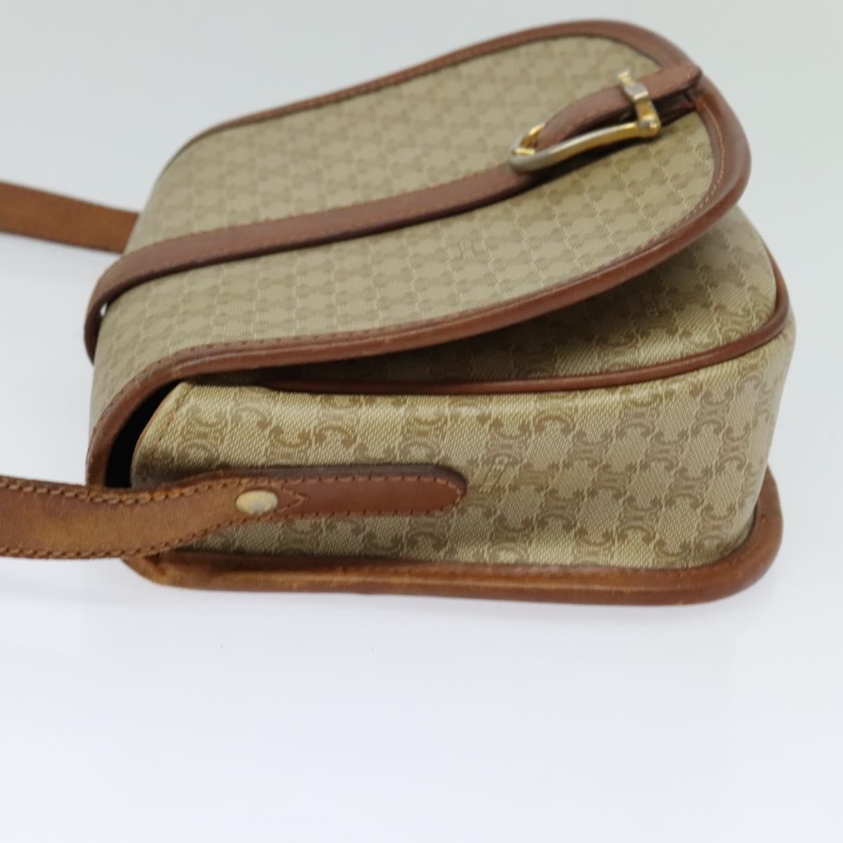 Celine Vintage Macadam Canvas And Leather Beige Canvas Shoulder Bag Bag (Pre-Owned)