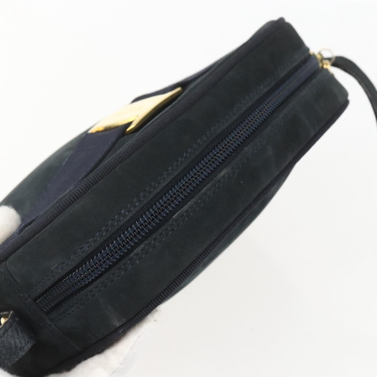Salvatore Ferragamo Vala Suede Navy Suede Shoulder Bag Bag (Pre-Owned)