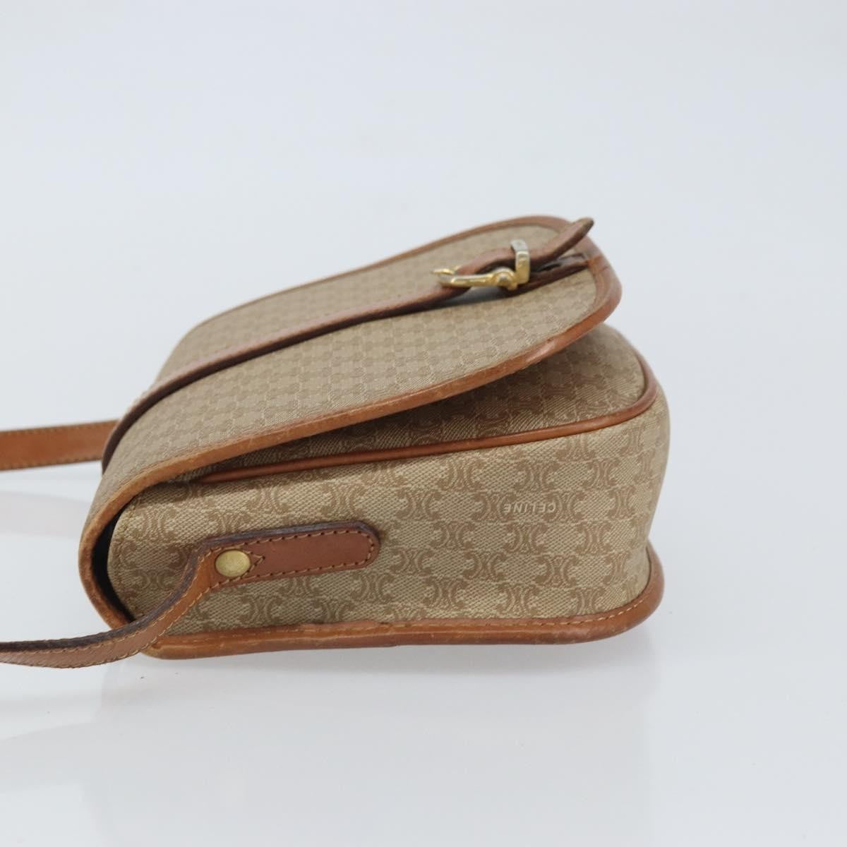 Celine Vintage Macadam Canvas And Leather Beige Canvas Shoulder Bag Bag (Pre-Owned)