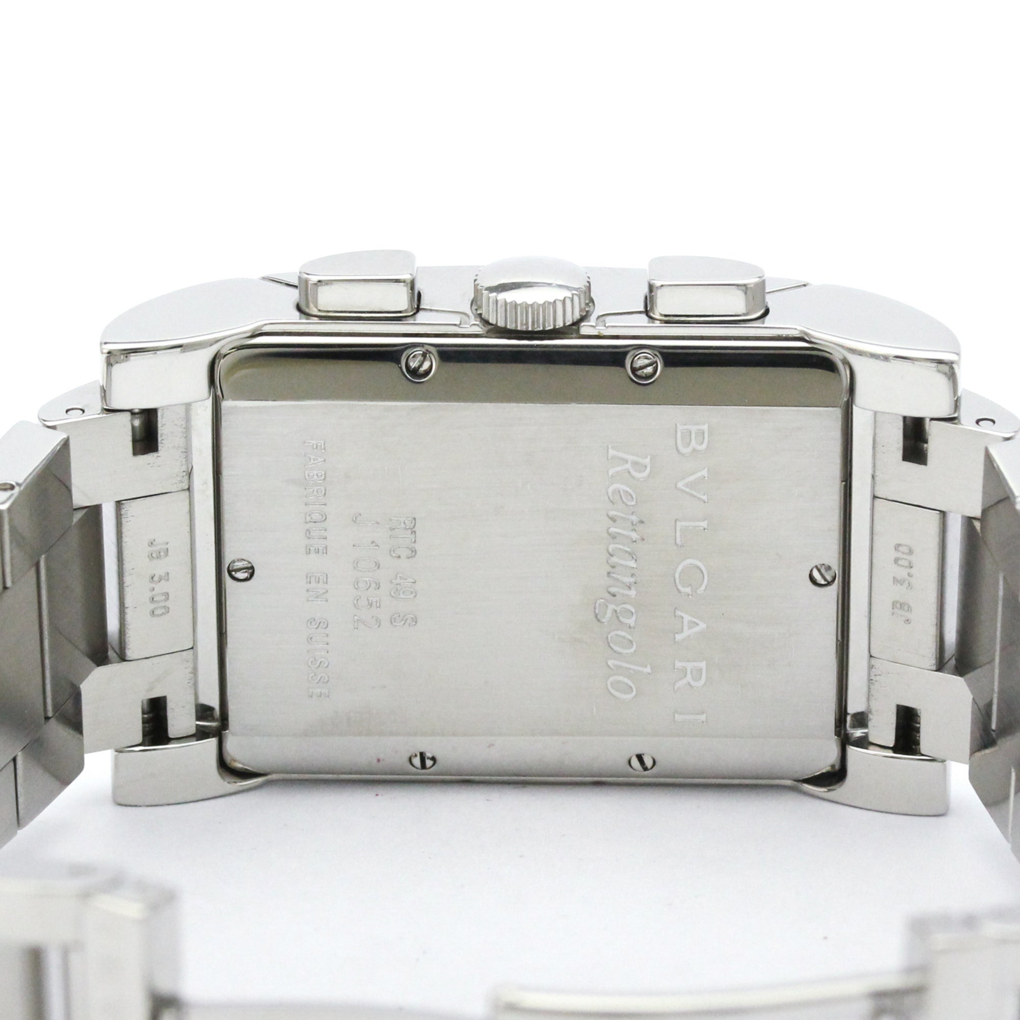 Bvlgari Bvlgari Rettangolo Chronograph Quartz Stainless Steel Watch (Pre-Owned)