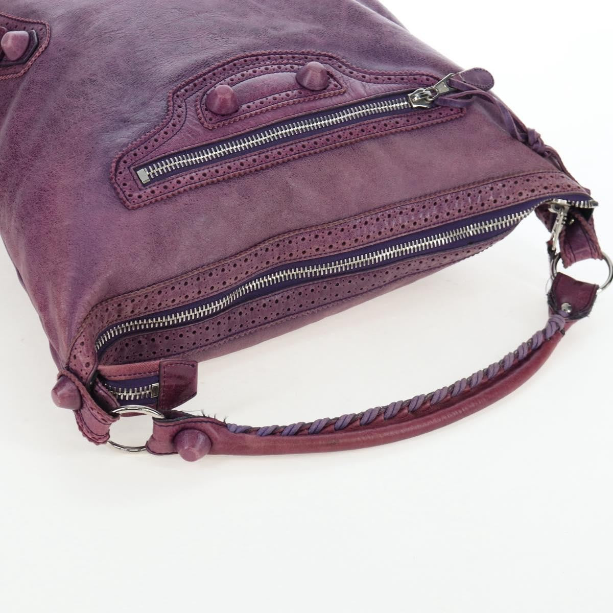 Balenciaga Covered Giant Brogues Day Hobo Leather Purple Leather Shoulder Bag Bag (Pre-Owned)