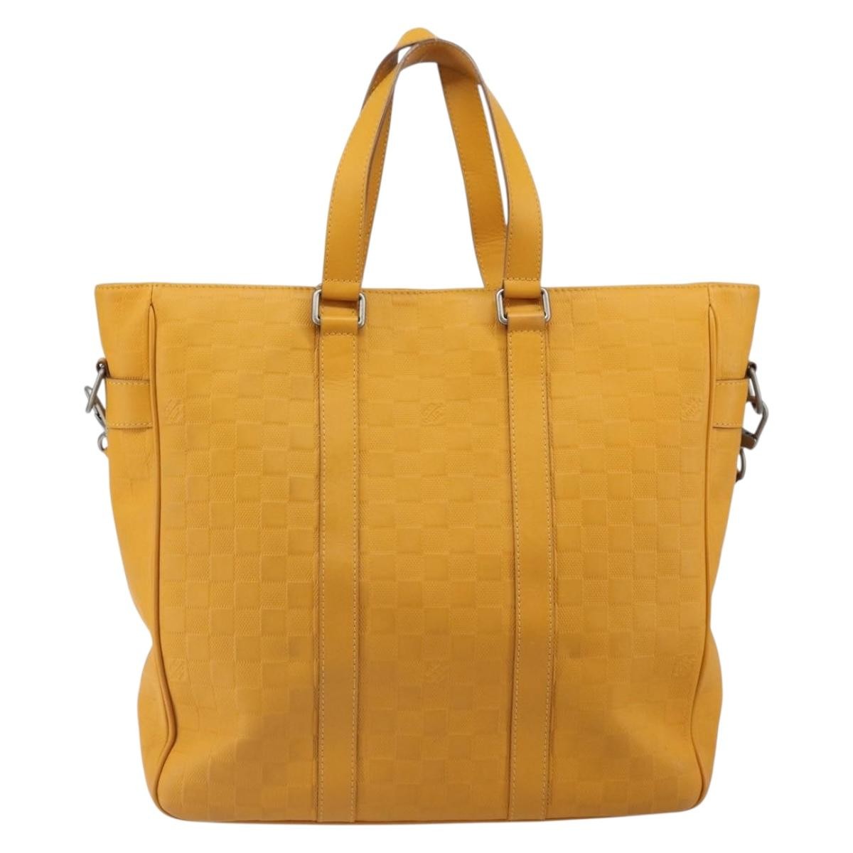 Louis Vuitton Tadao Damier Infini Leather Yellow Leather Handbag (Pre-Owned)