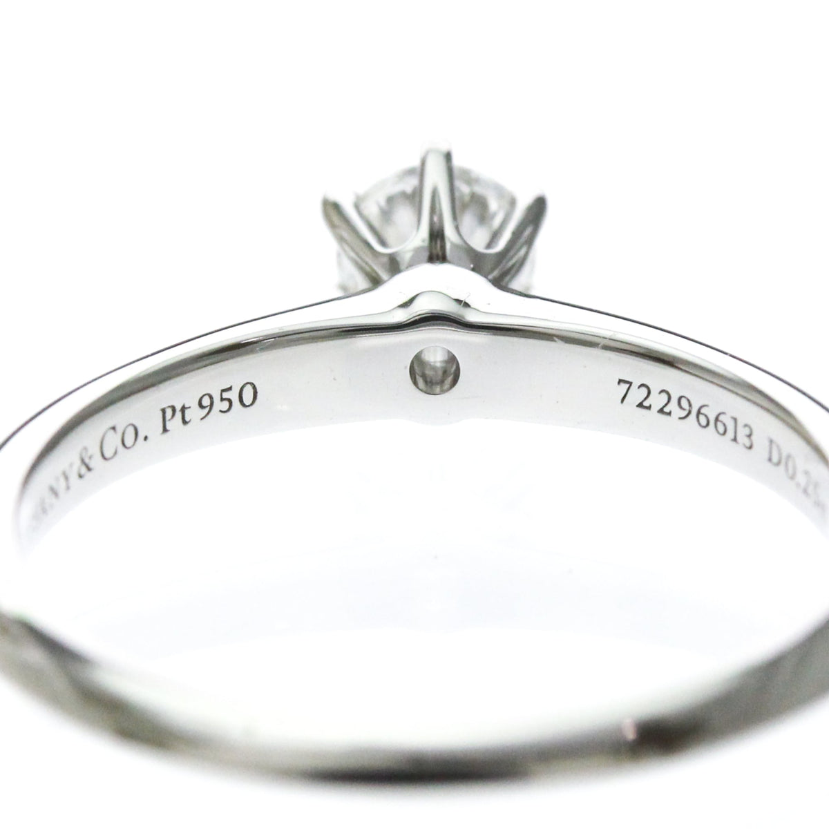 Tiffany & Co. Tiffany Setting Solitaire Platinum With Rbc Diamond Silver Platinum Ring Jewelry (Pre-Owned)