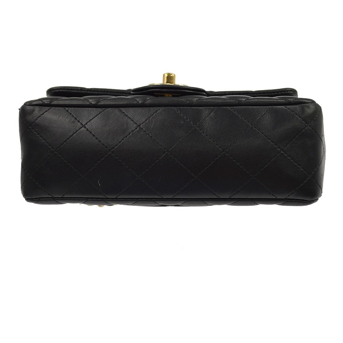 Chanel Classic Single Flap Quilted Lambskin Black Leather Shoulder Bag Bag (Pre-Owned)