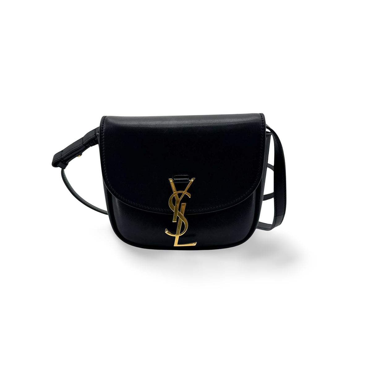 Saint Laurent Kaia Leather Black Leather Shoulder Bag Bag (Pre-Owned)