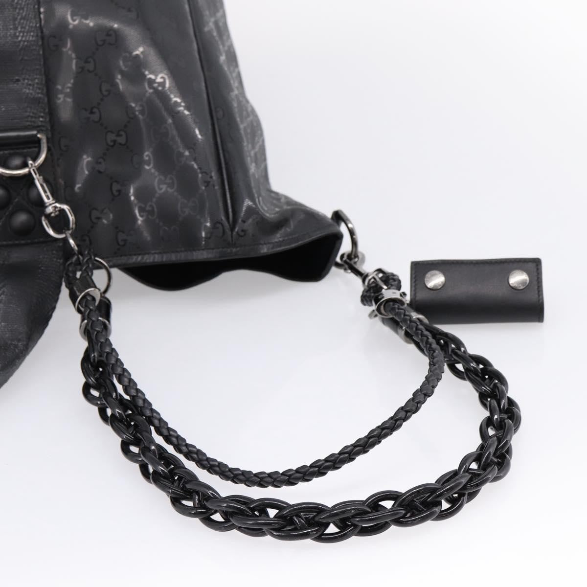 Gucci Indy Tote Pvc Leather Black Pvc Tote Bag Bag (Pre-Owned)