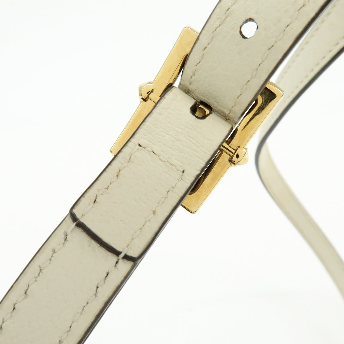 Gucci Sylvie Belt Leather Beige Calfskin Handbag (Pre-Owned)