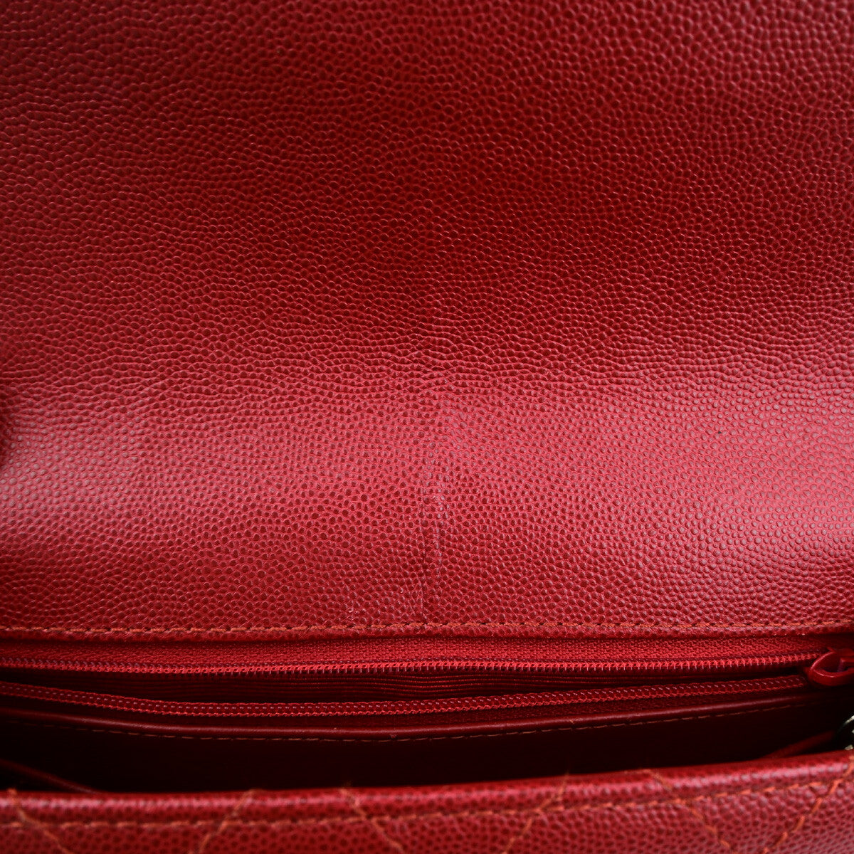 Chanel Vintage Cc Flap Top Handle Calfskin Leather Red Calfskin Bag (Pre-Owned)