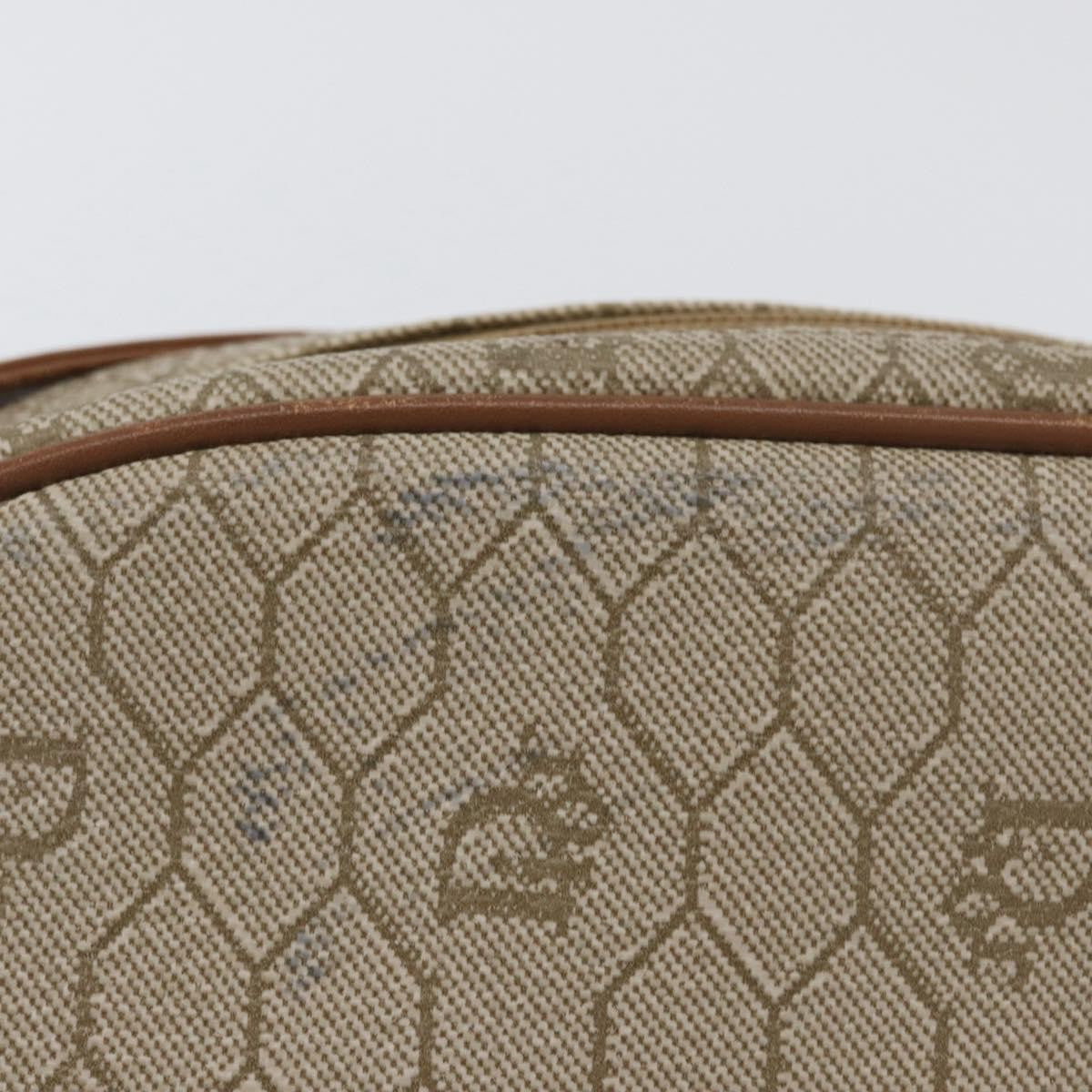 Christian Dior Vintage Honeycomb Canvas And Leather Beige Canvas Shoulder Bag Bag (Pre-Owned)
