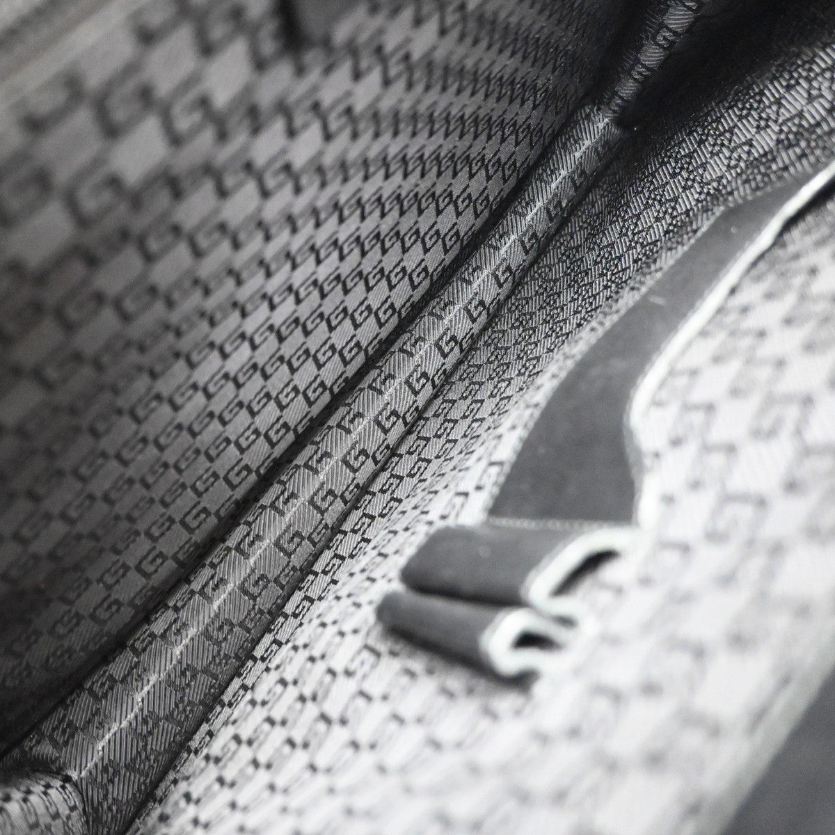 Gucci Briefcase Canvas Black Canvas Briefcase Bag (Pre-Owned)