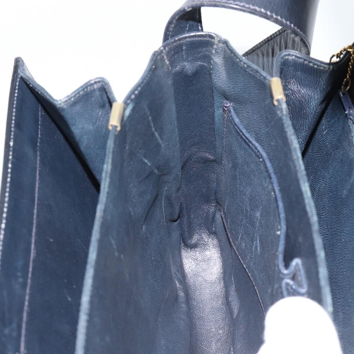 Celine Vintage Horse Carriage Bag Trihomphe Leather Navy Leather Shoulder Bag Bag (Pre-Owned)