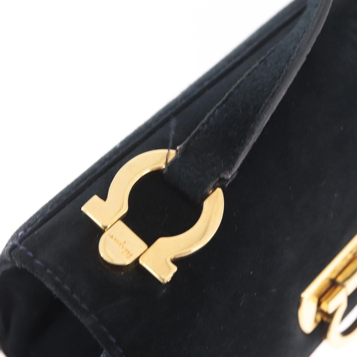 Salvatore Ferragamo Gancini Suede Navy Suede Crossbody Bag Bag (Pre-Owned)
