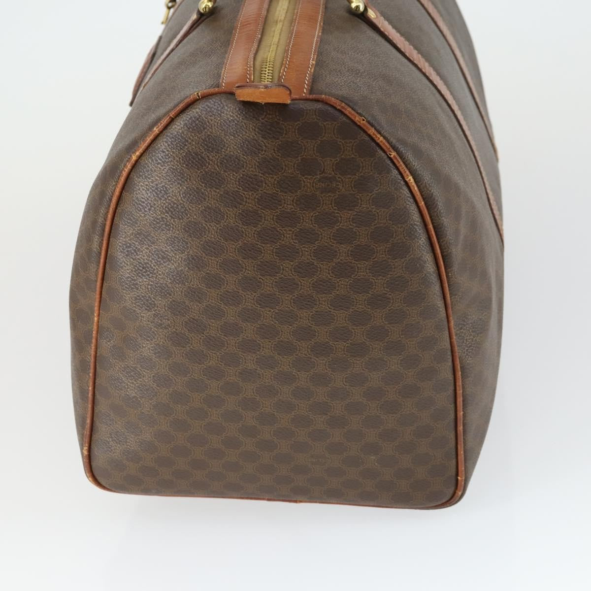 Celine Vintage Macadam Boston Canvas Brown Pvc Travel Bag Bag (Pre-Owned)