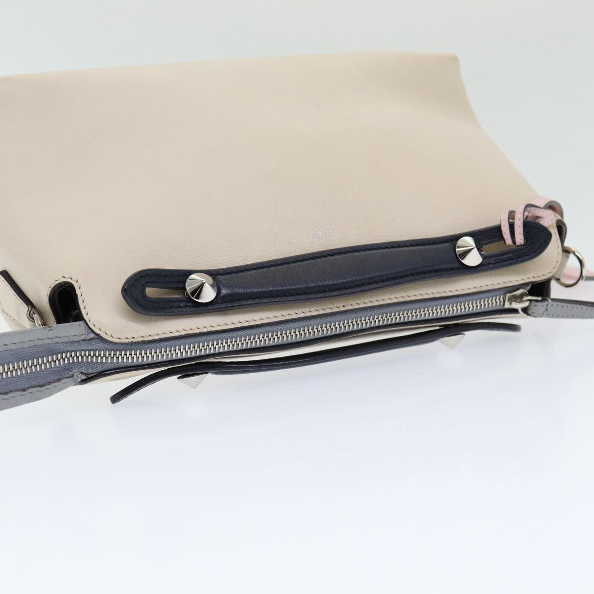 Fendi By The Way Satchel Leather Beige Leather Handbag (Pre-Owned)