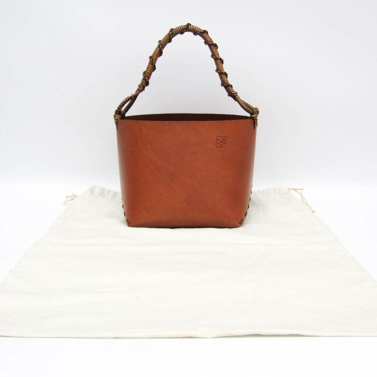 Loewe Gate Top Handle Bucket Anagram Canvas And Leather Brown Leather Handbag (Pre-Owned)