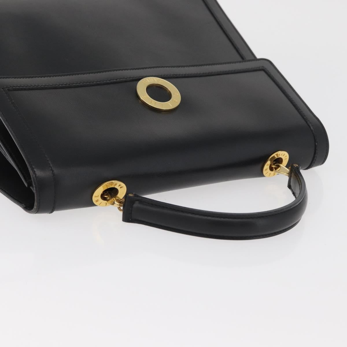 Celine Top Handle Leather Black Leather Handbag (Pre-Owned)