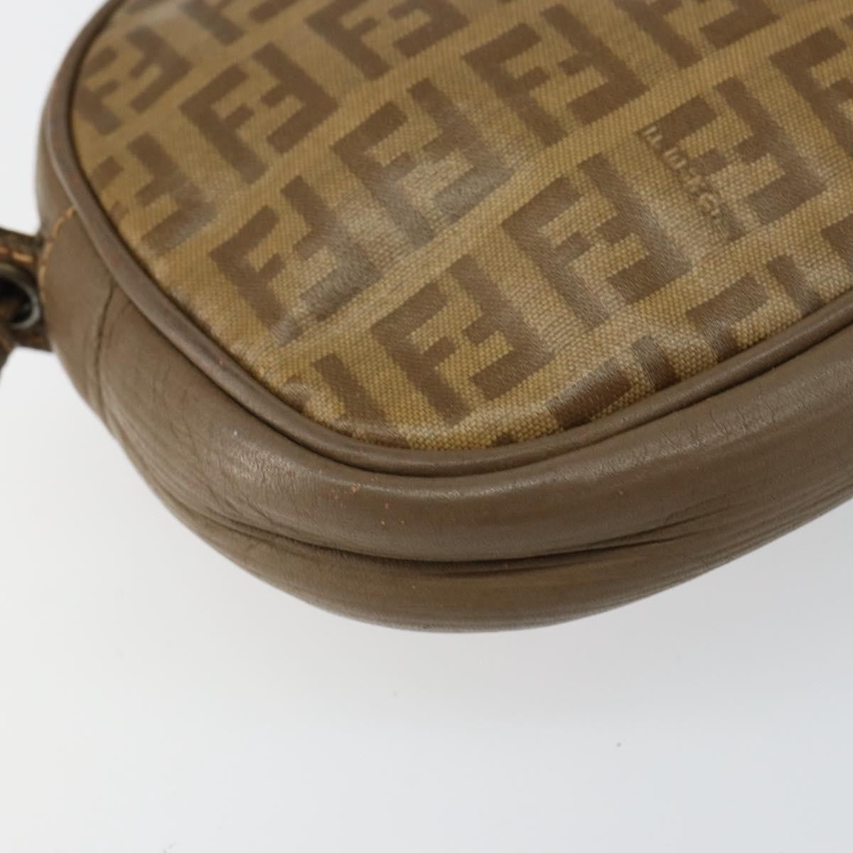 Fendi Zucchino Canvas Beige Canvas Shoulder Bag Bag (Pre-Owned)