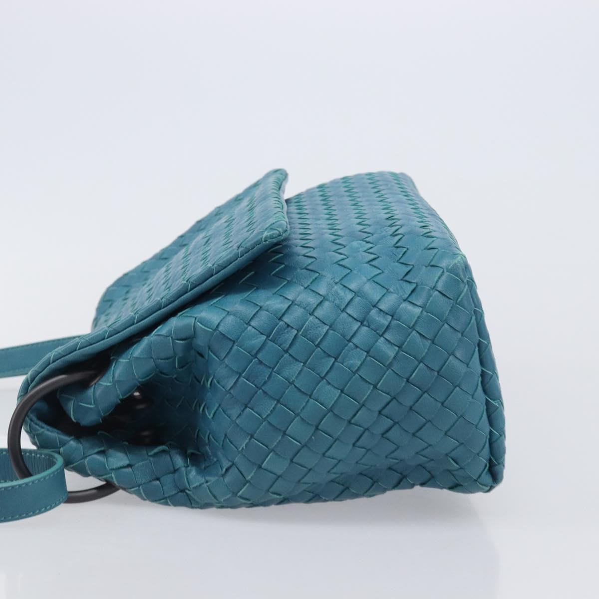 Bottega Veneta Adjustable Flap Intrecciato Nappa Blue Leather Shoulder Bag Bag (Pre-Owned)