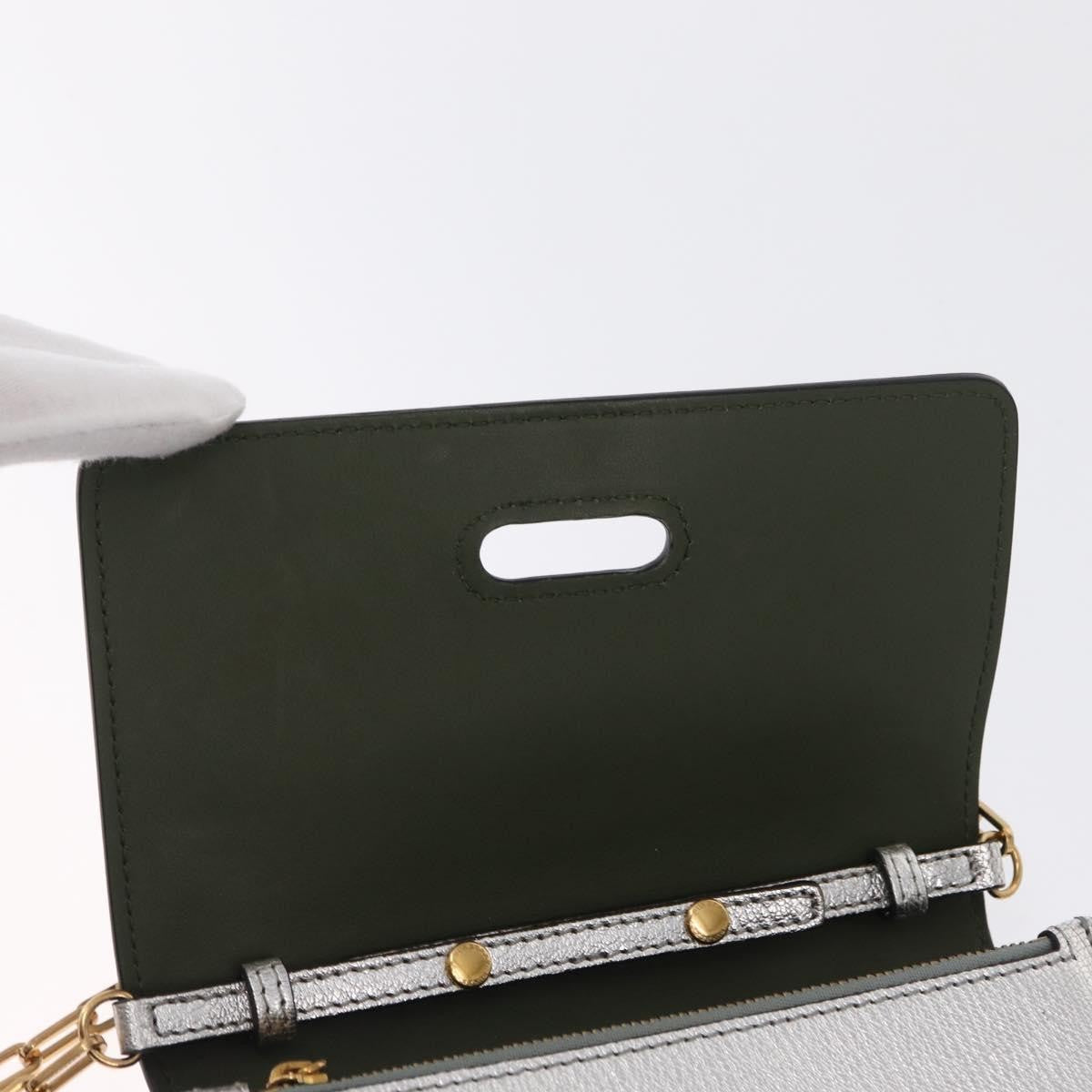Burberry D-Ring Chain Leather Silver Leather Shoulder Bag Bag (Pre-Owned)
