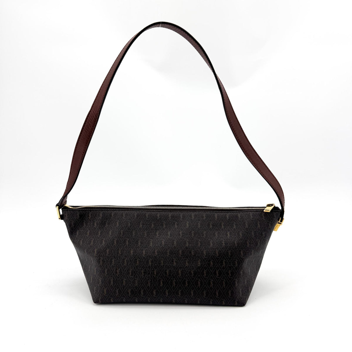 Saint Laurent Le Monogramme Monogram All Over Coated Canvas And Leather Black Canvas Shoulder Bag Bag (Pre-Owned)