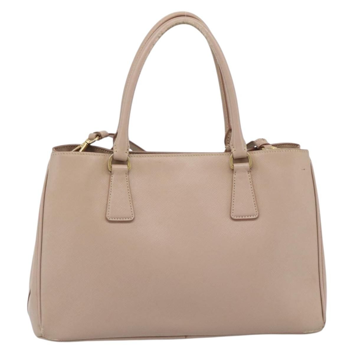 Prada Gardener's Saffiano Leather Beige Leather Tote Bag Bag (Pre-Owned)