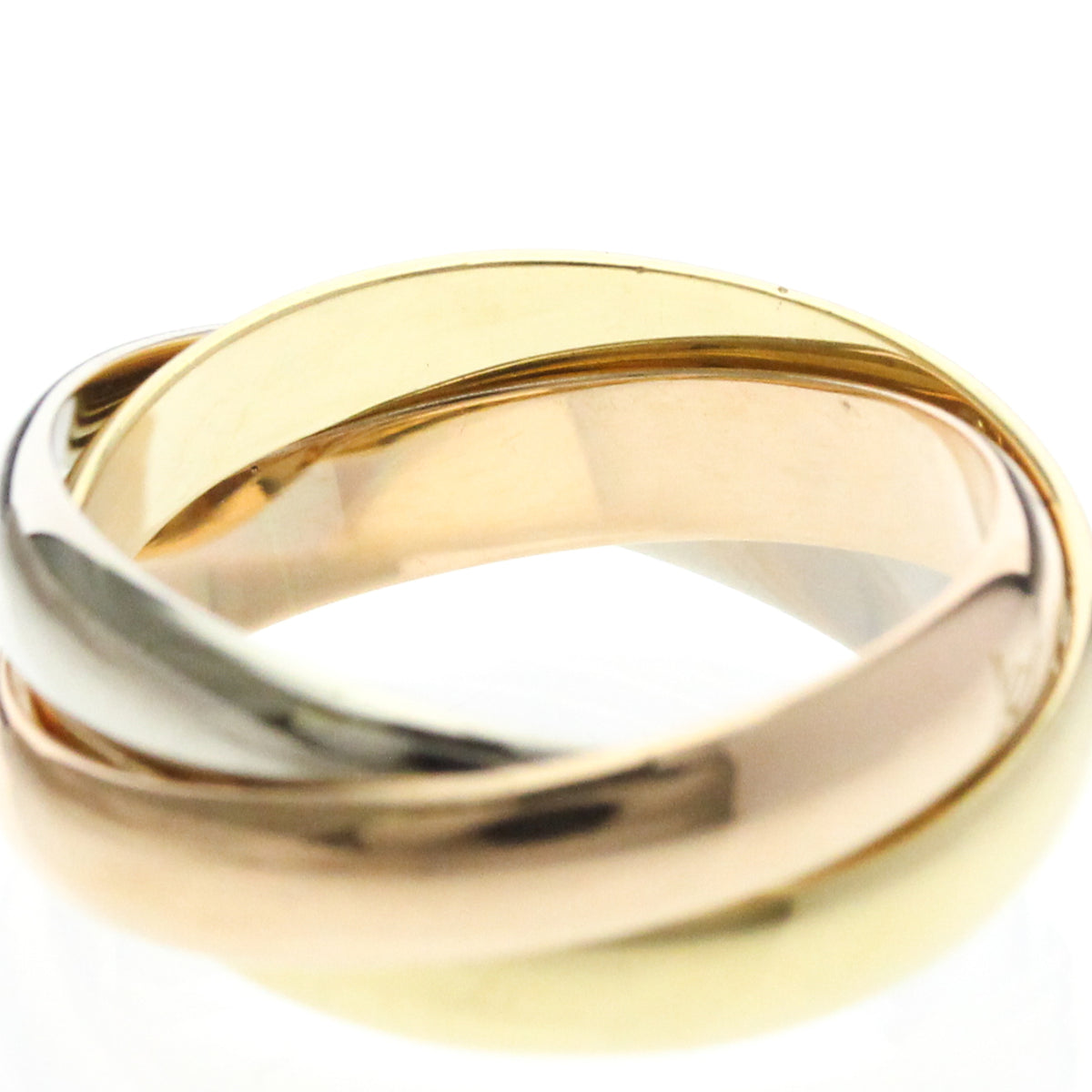Cartier Trinity 18K Tricolor Gold Gold Gold Ring Jewelry (Pre-Owned)