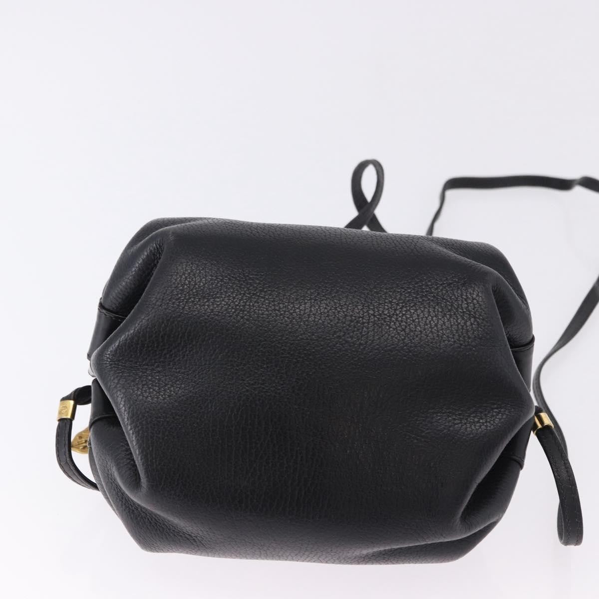 Gucci Shoulder Leather Black Leather Shoulder Bag Bag (Pre-Owned)