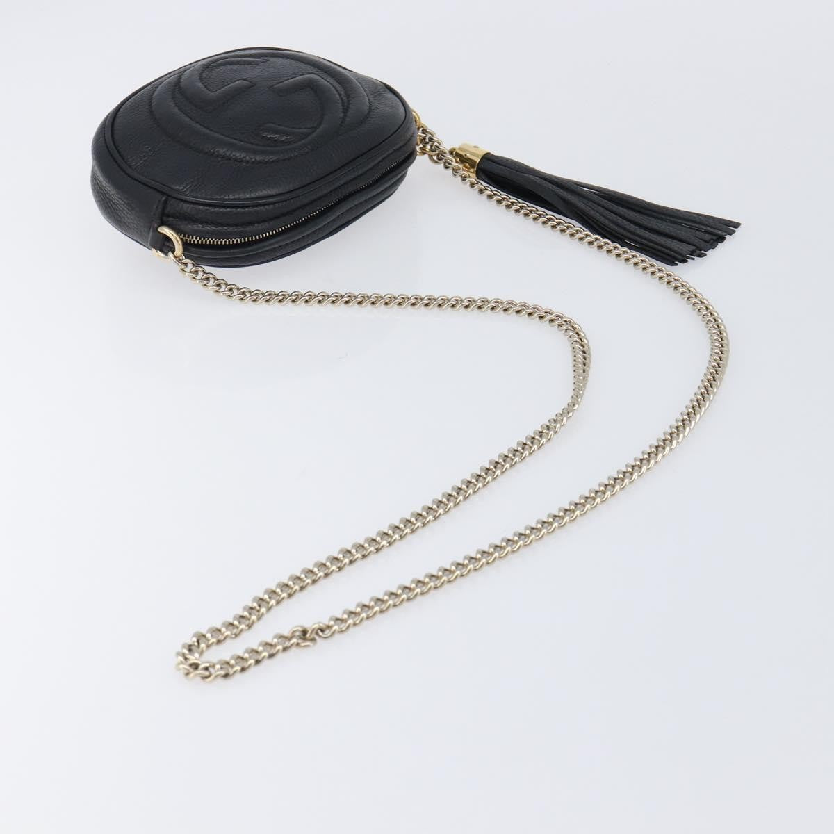 Gucci Soho Chain Leather Black Leather Handbag (Pre-Owned)