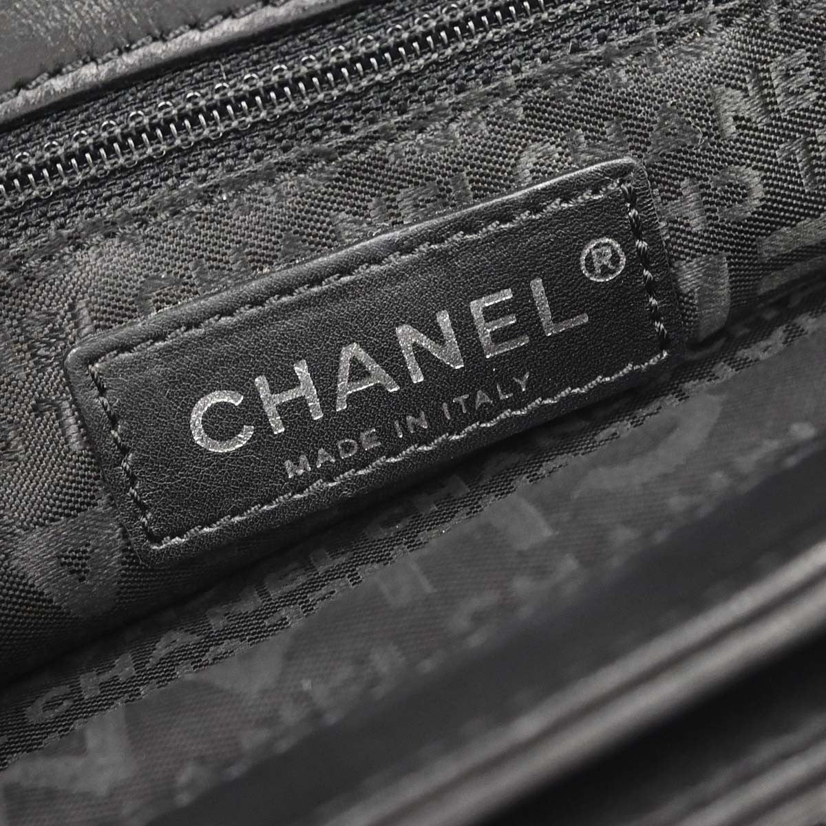 Chanel Camellia No.5 Chain Flap Quilted Lambskin Black Leather Shoulder Bag Bag (Pre-Owned)