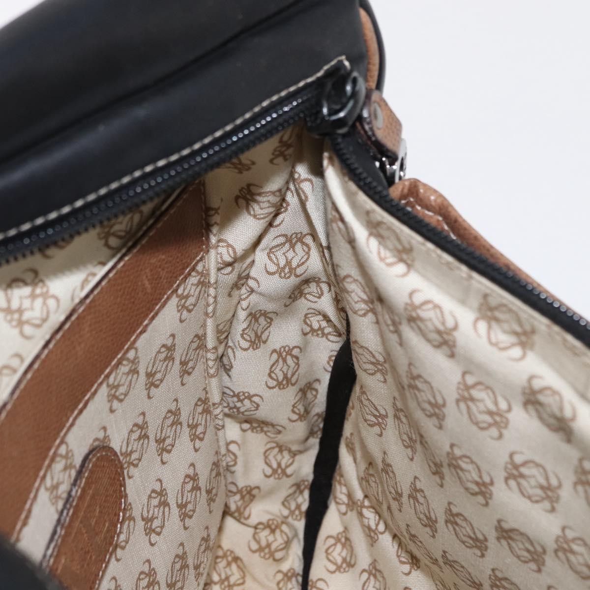 Loewe Anagram Leather Black Leather Shoulder Bag Bag (Pre-Owned)