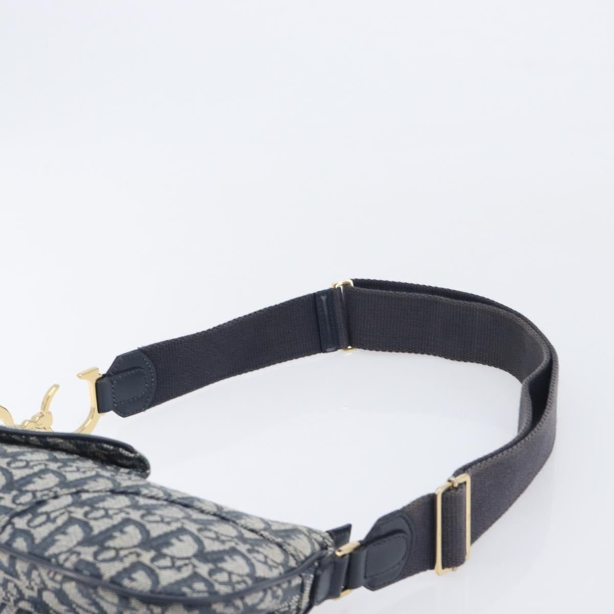 Christian Dior Saddle Messenger Oblique Canvas Navy Canvas Clutche & Pouche Bag (Pre-Owned)