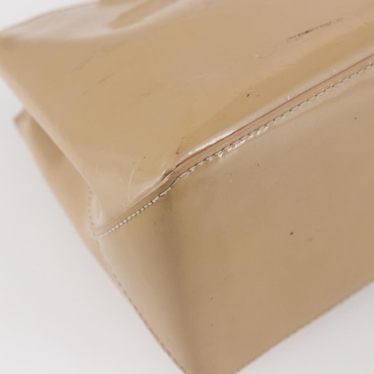 Louis Vuitton Wilshire Monogram Vernis Beige Patent_Leather Handbag (Pre-Owned)