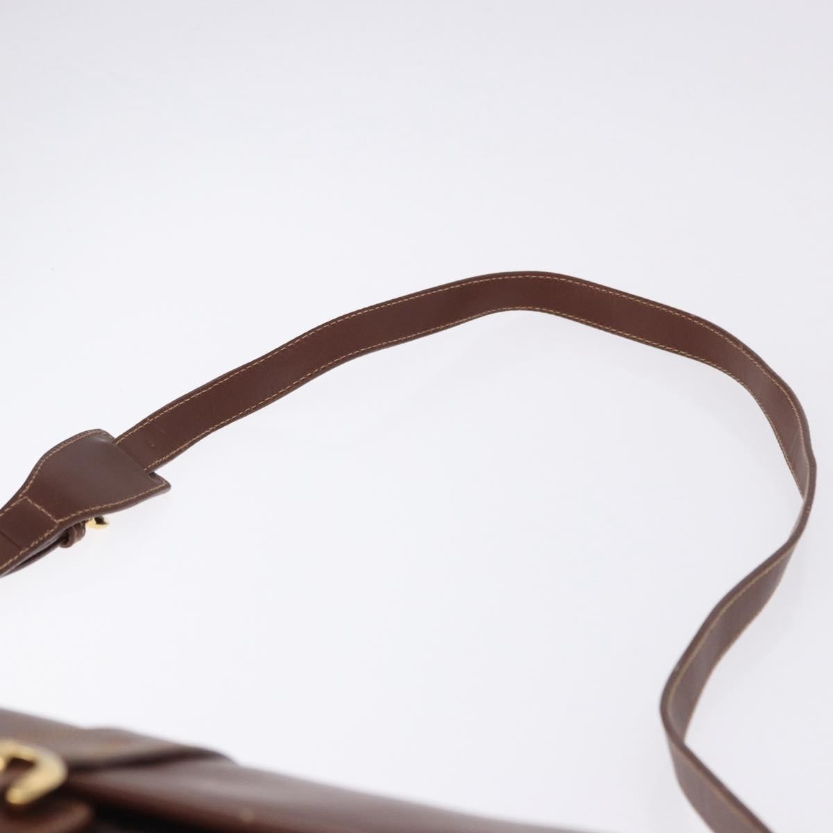 Gucci Flap Shoulder Bag Gg Canvas & Leather Brown Canvas Crossbody Bag Bag (Pre-Owned)