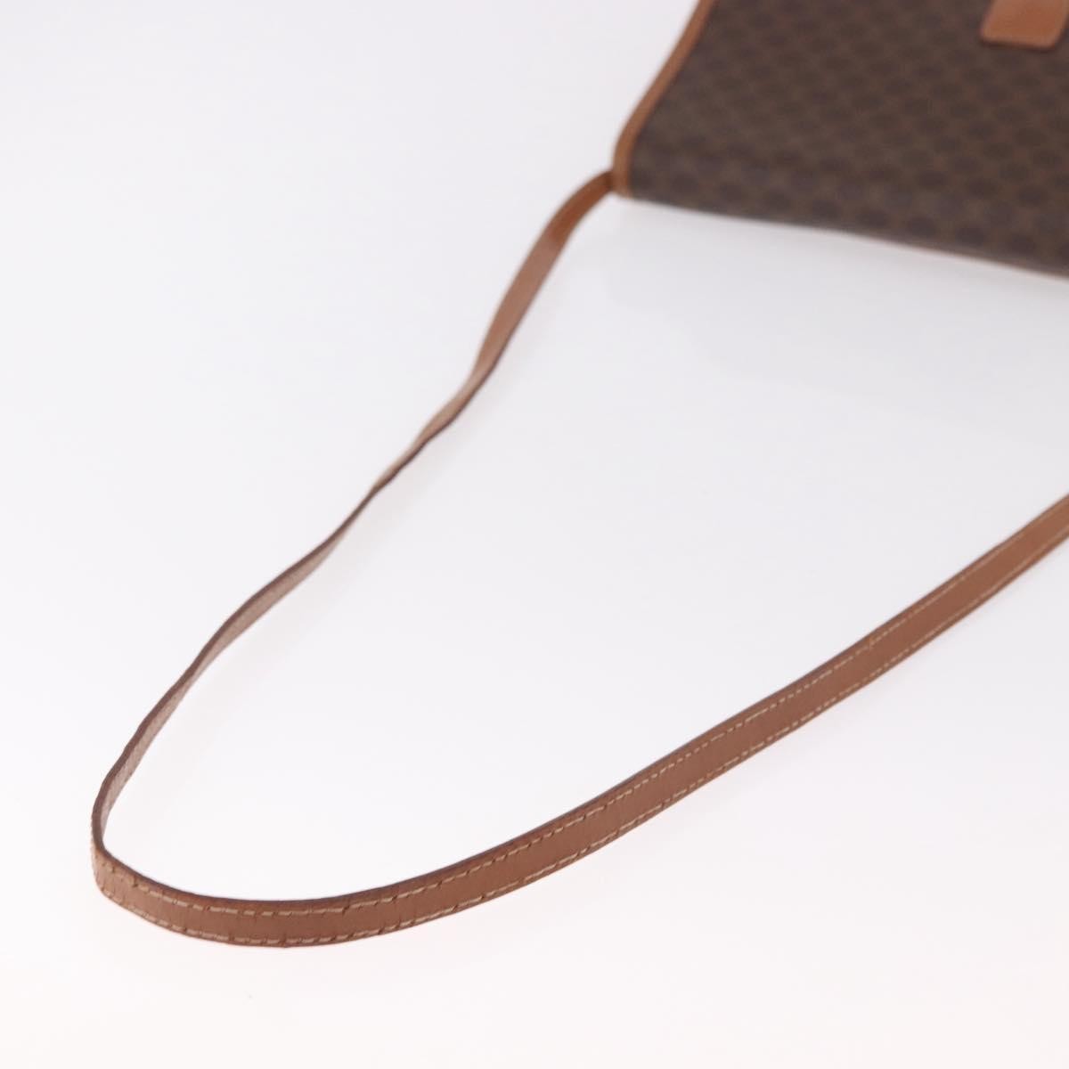 Celine Vintage Macadam Canvas And Leather Brown Canvas Shoulder Bag Bag (Pre-Owned)