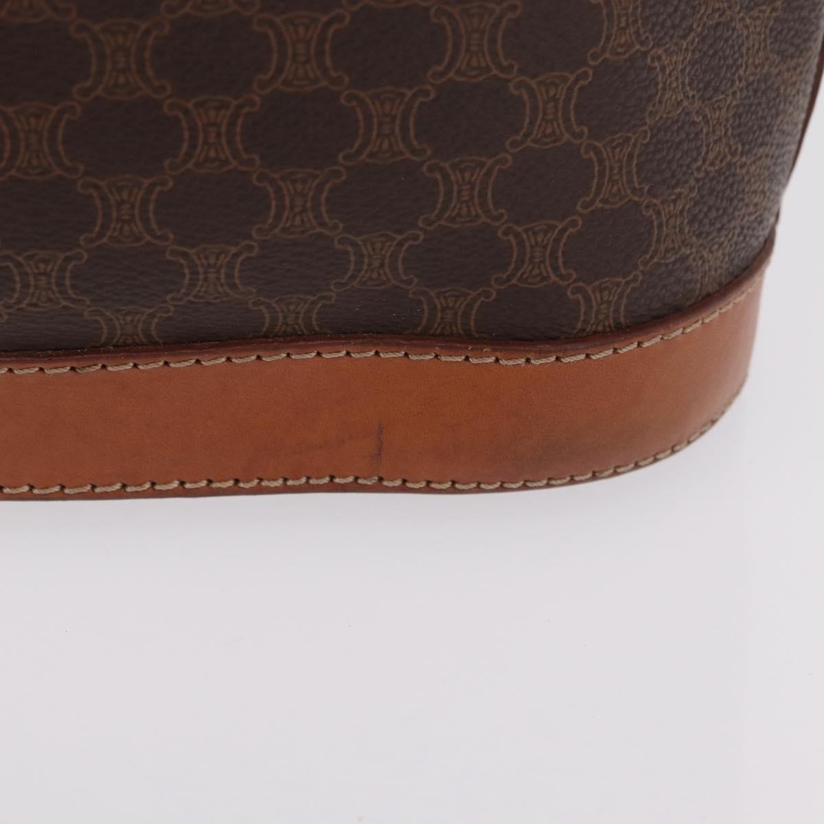 Celine Vintage Macadam Shopper Coated Canvas Brown Canvas Tote Bag Bag (Pre-Owned)